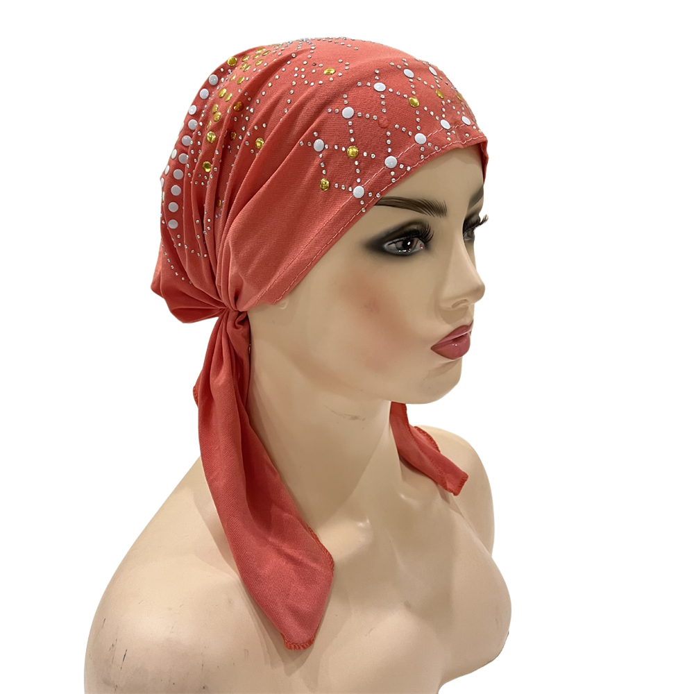 Hijab avec diamants pour femmes musulmanes, bonnet, turban, casquettes chimio, sous-écharpe, chapeau intérieur, cancer, islamique, arabe, écharpe de sauna