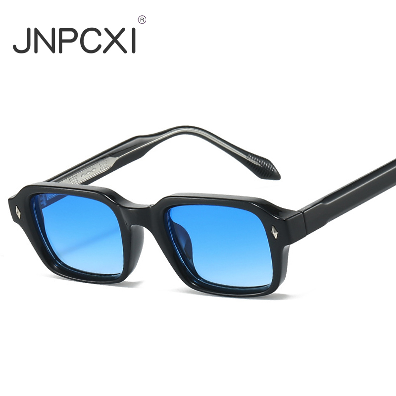 Lunettes de soleil carrées de qualité JNPCXI pour femmes et hommes, montures en acier inoxydable avec noyau métallique CP, protection UV400, idéales pour les voyages et les vacances