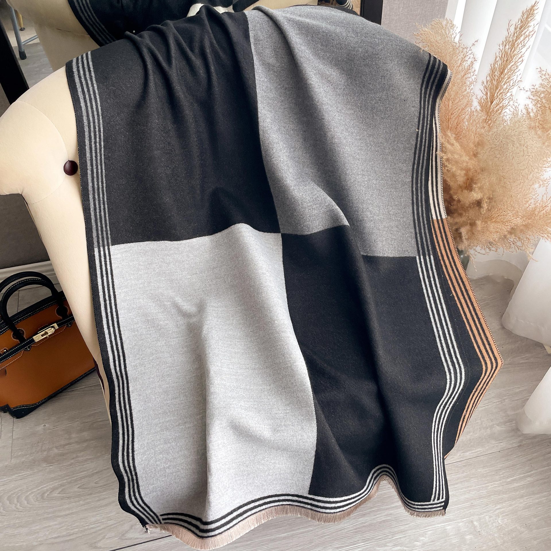 Écharpe d'hiver de luxe femmes cachemire chaud Pashmina marque Foulard femme châles enveloppes épais doux Bufanda Poncho foulards étole 2025