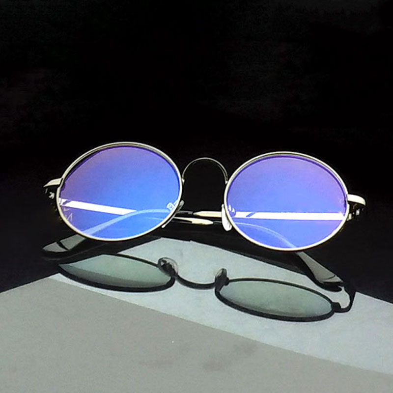 Lunettes rondes transparentes pour lentilles d'ordinateur, monture métallique, pour femmes et hommes, Anti rayons bleus, Oculos De Grau