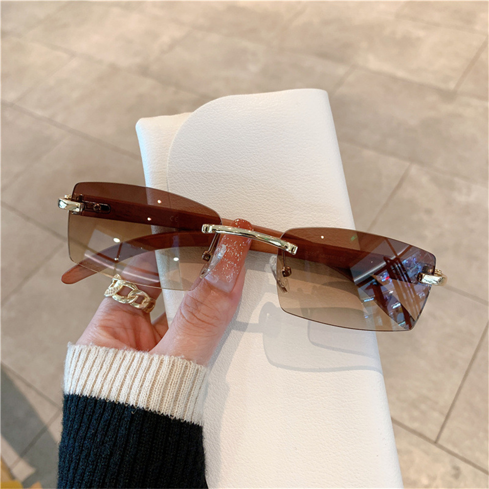 Lunettes de soleil rectangulaires sans bords, à la mode, populaires pour femmes et hommes, carrées, nuances d'été, lunettes de voyage UV400