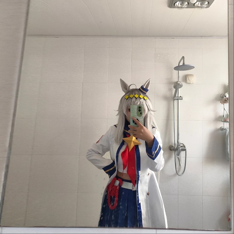 Jeu Umamusume: jolie casquette Derby Oguri, Costume de Cosplay, queue de perruque, uniforme de marin blanc, jupe manteau pour femme, joli Costume d'halloween