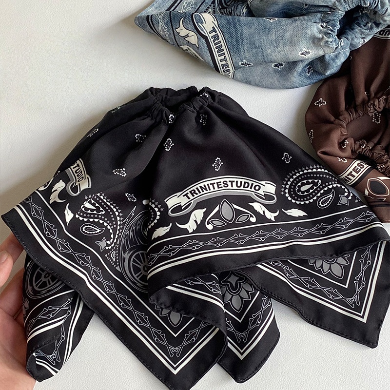 Chouchou Extra-Large imprimé Bandana rétro, un accessoire pour cheveux Unique, élégant et de Niche pour attacher les cheveux, 1 pièce