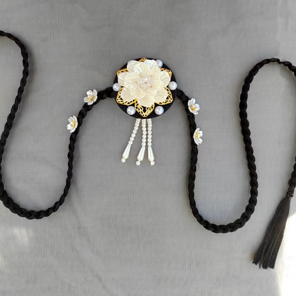 Coiffe Hanbok à fleurs avec pampilles, style ethnique coréen traditionnel, serre-tête, coiffe, cerceau à cheveux perlé pour la danse scénique
