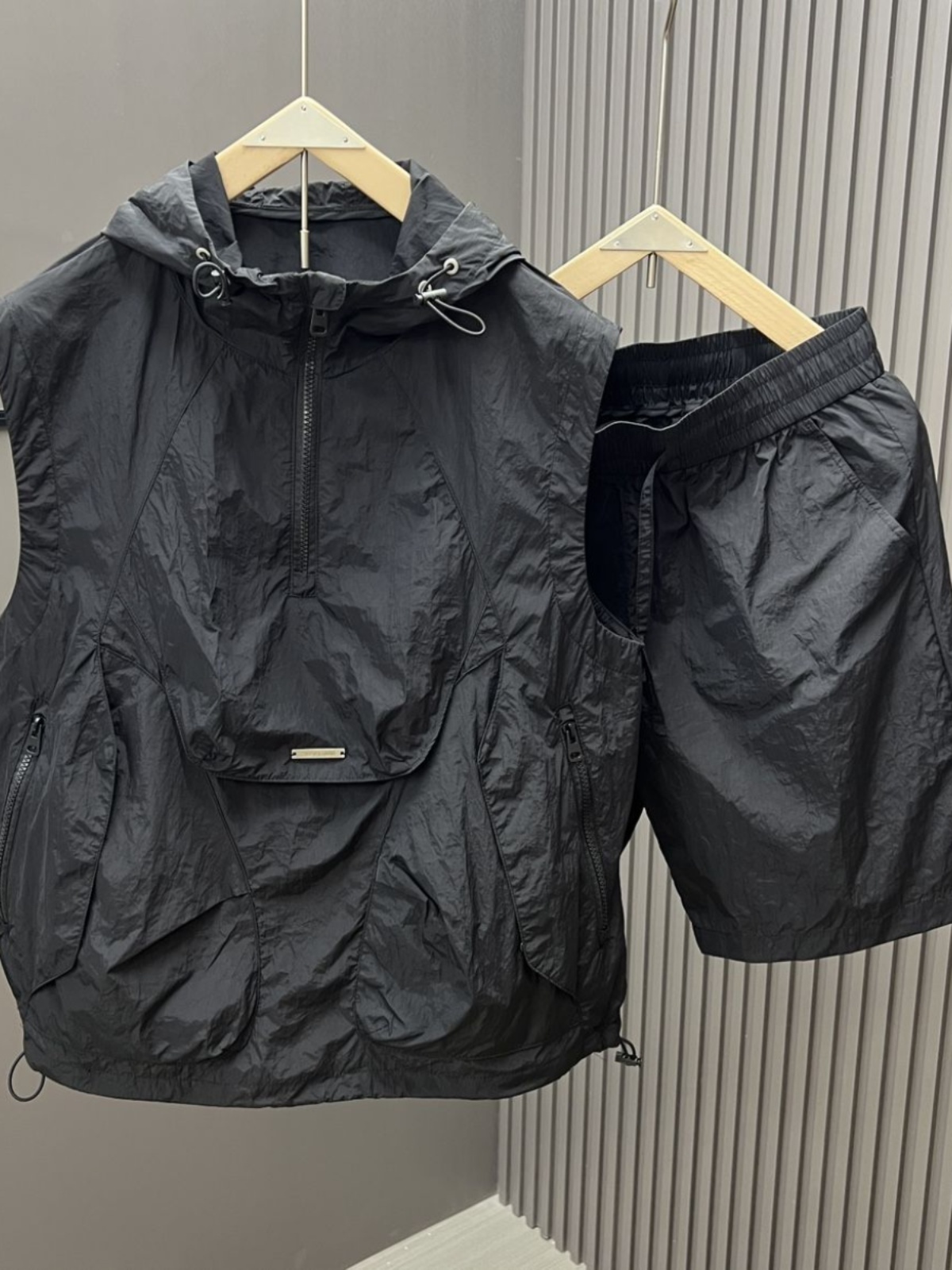Costume décontracté sans manches à capuche pour hommes, vêtements de travail d'été, fin, ample, mode Couple, gilet sans manches, short, ensemble deux pièces