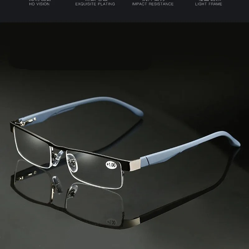Lunettes de lecture en métal pour hommes et femmes, verres d'hypermétropie d'affaires de haute qualité