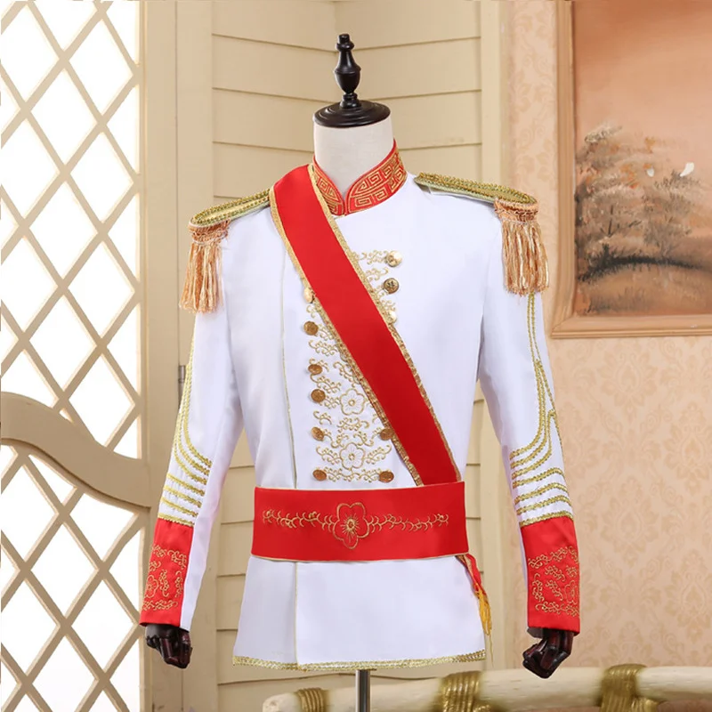 Costume de mariage royal Prince Guard William pour hommes, veste, manteau, uniforme d'Halloween, épaulette, tenue de carnaval, olympiques blazer pour adultes