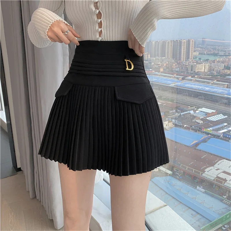 Jupe plissée blanche femmes taille haute jupe patineuse femme coréenne a-ligne haute couture jupe courte décontractée femmes bas