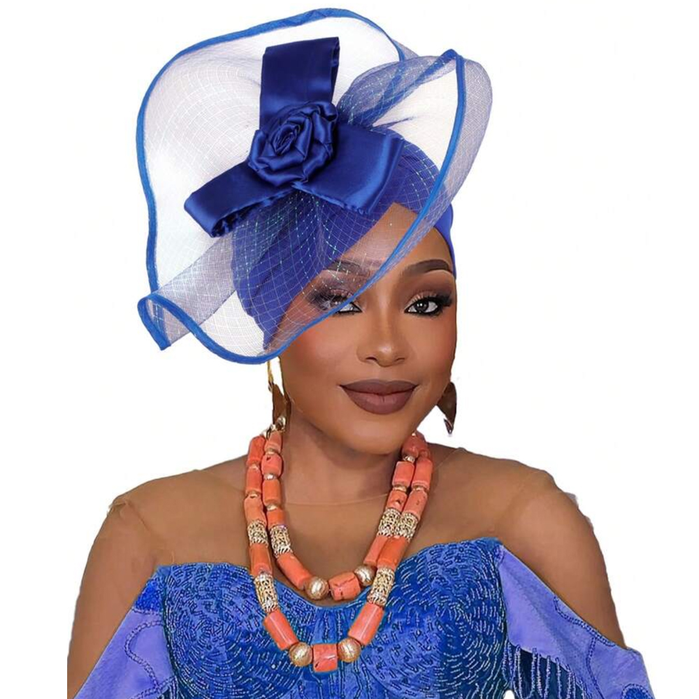 Casquette turban en voile rétro pour femme, chapeau exagéré, couvre-chef africain, bonnet musulman, pièce de sauna, fête