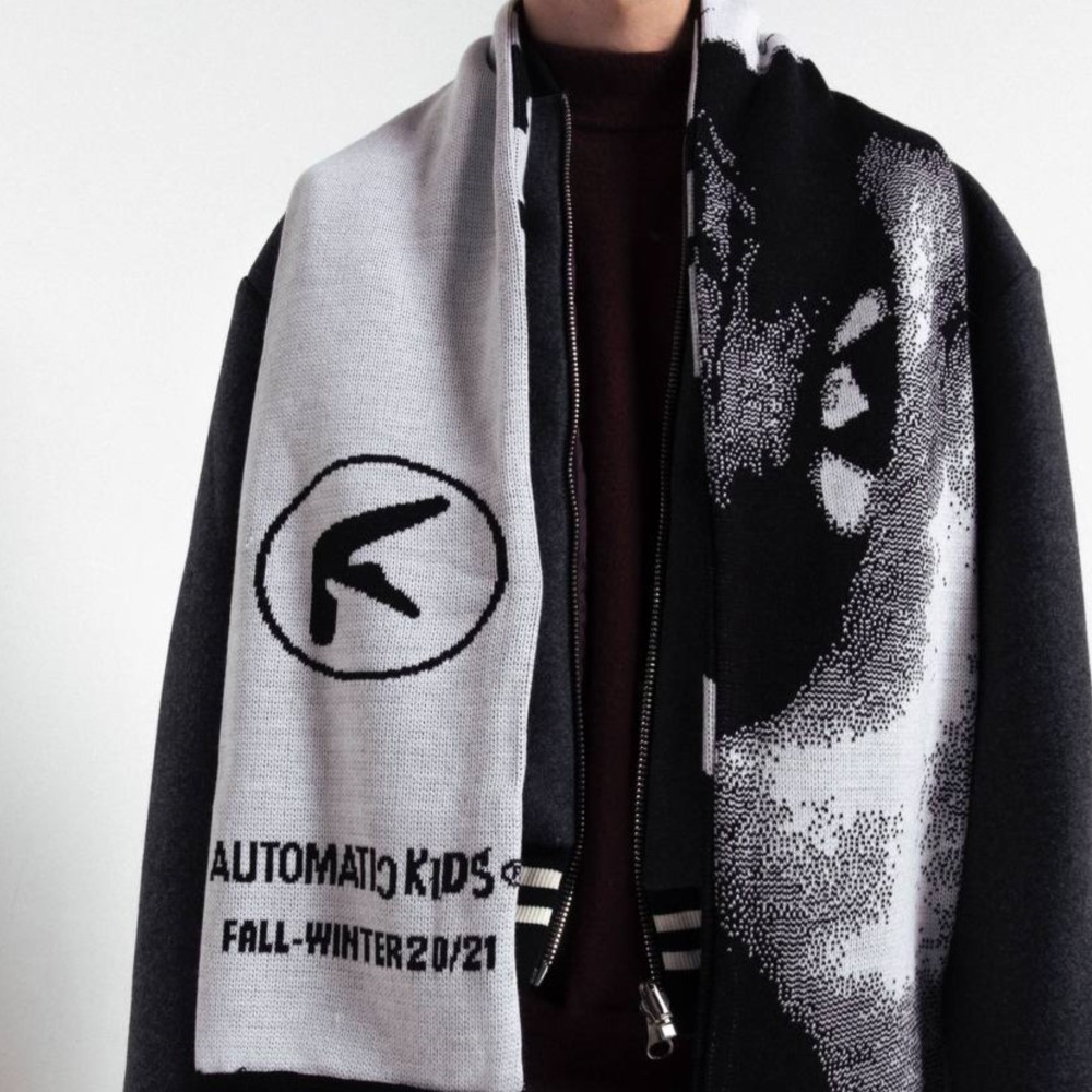 Punk Aphex Twin écharpe tricot Hip Hop hommes Streetwear Harajuku Goth châle foulards Y2k Vintage chaud unisexe accessoires coréen BF