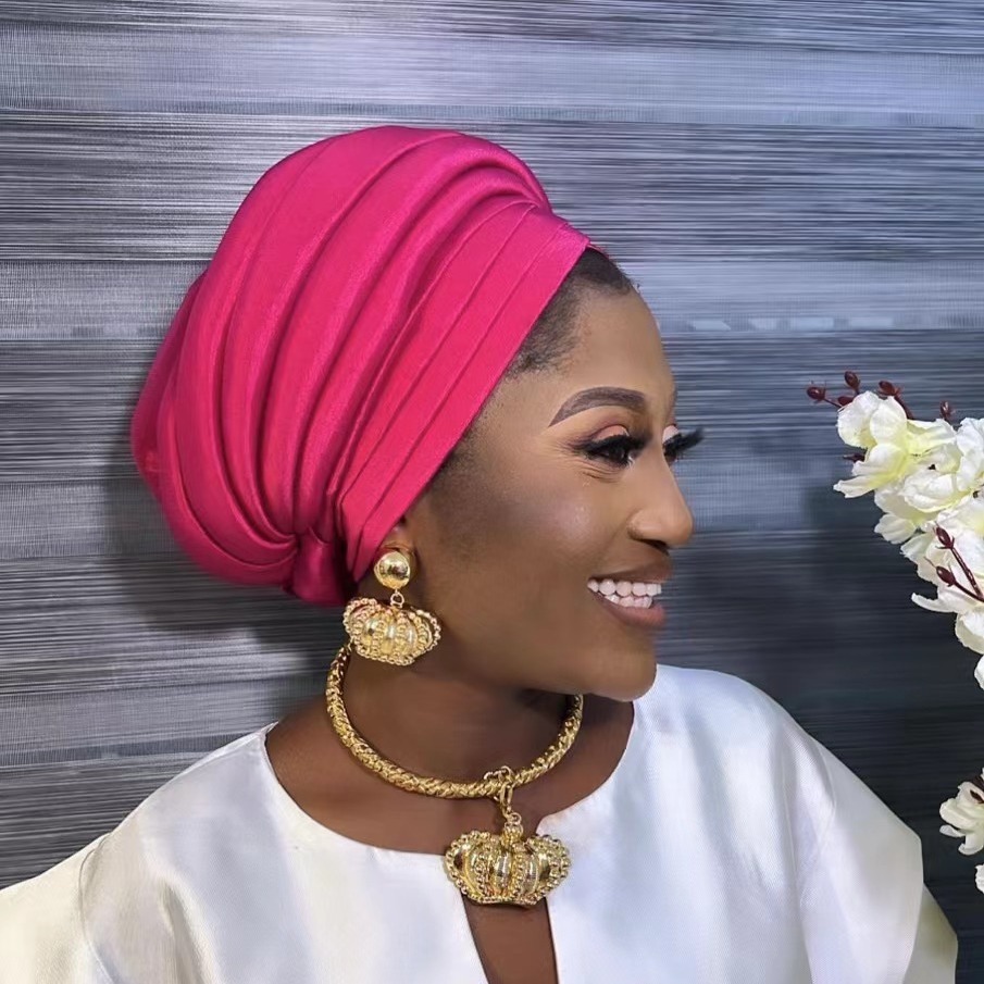 Turban africain nigérian pour femmes, couvre-chef, déjà fabriqué, cravate de sauna, vêtements de sauna musulmans, pièce de sauna de fête
