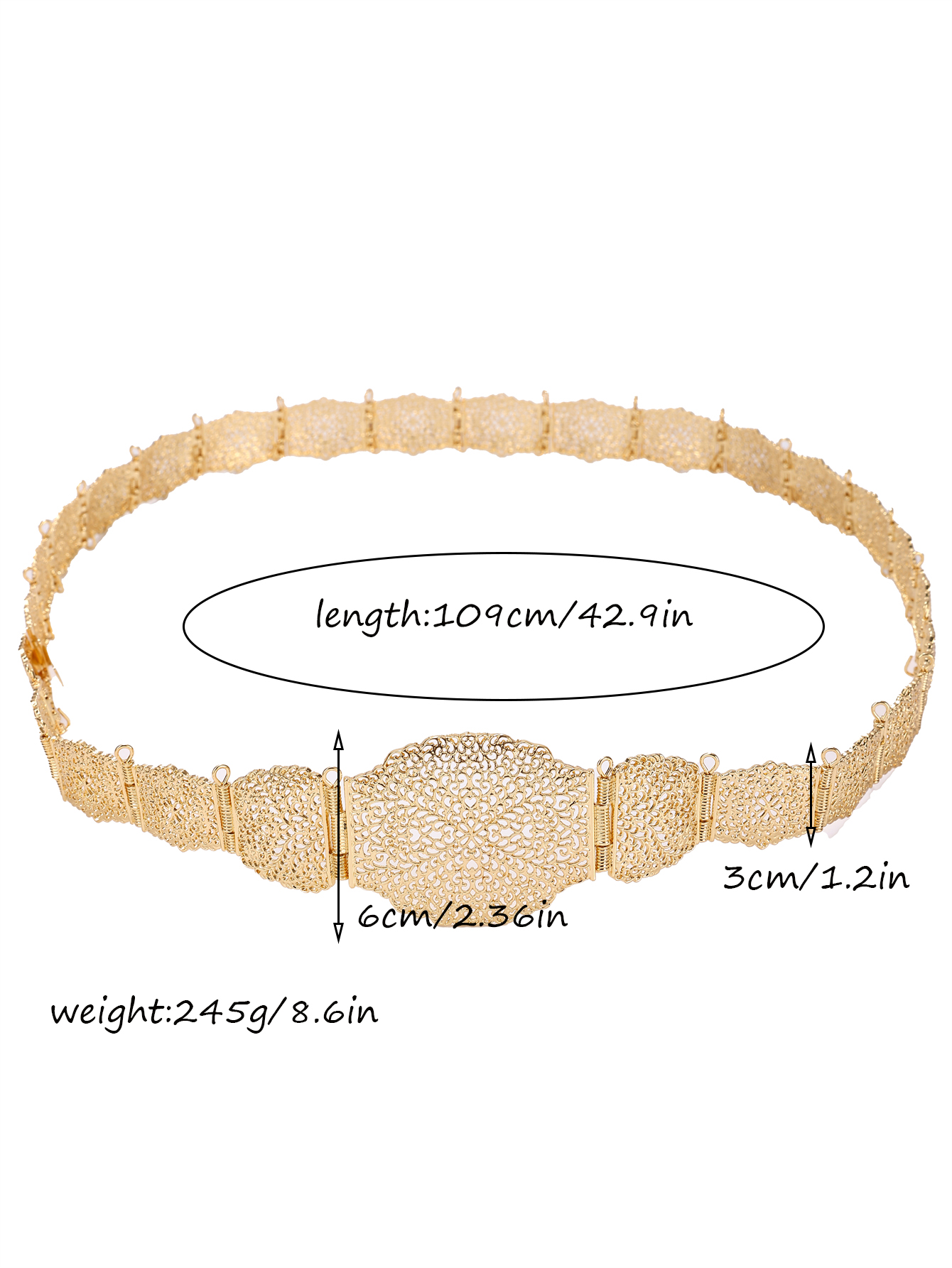 Ceinture en alliage de mariée marocaine, longueur réglable, chaîne de corps pour dame, décoration de taille aristocratique française