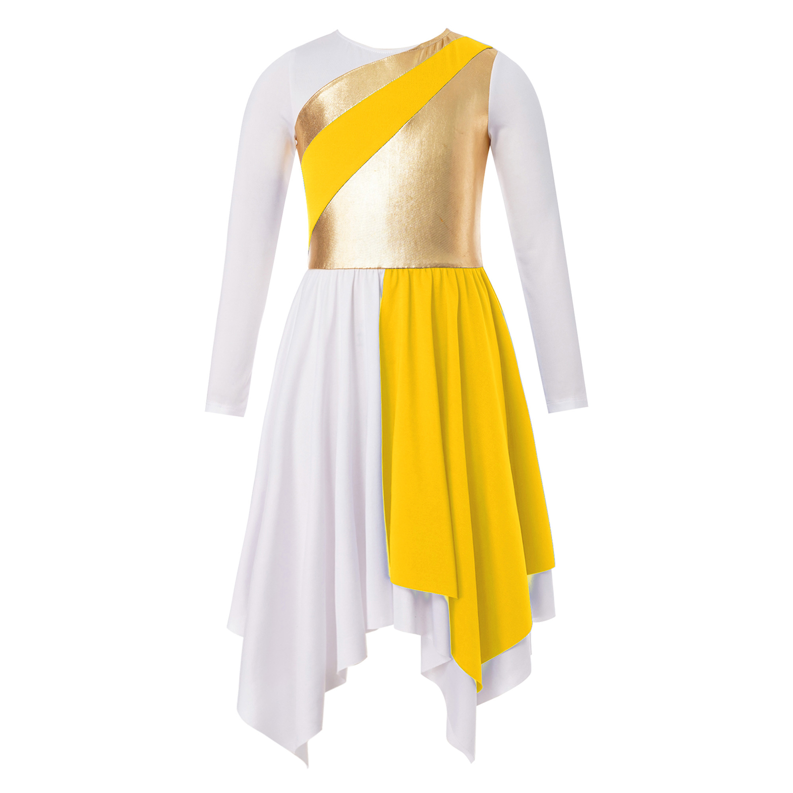 Robe de louange liturgique pour enfants filles, Costumes de spectacle de danse lyrique, chorale d'église, culte, vêtements de danse pour salle de bal