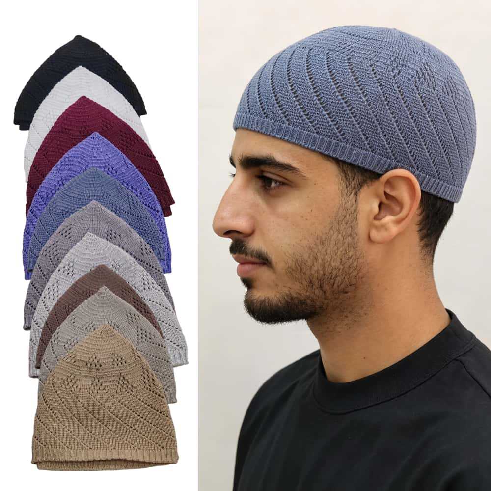 Chapeau de prière islamique tricoté pour homme, bonnet musulman, foulard, bonnet de Ramadan, casquette juive, bonnet islamique turc, chapeau arabe