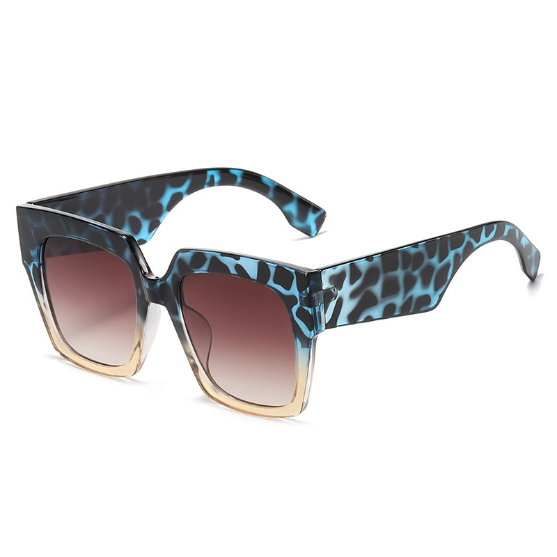 Nouvelle mode marque de luxe lunettes de soleil carrées femmes Vintage surdimensionné lunettes de soleil femme grand cadre nuances noir bleu dame Uv400