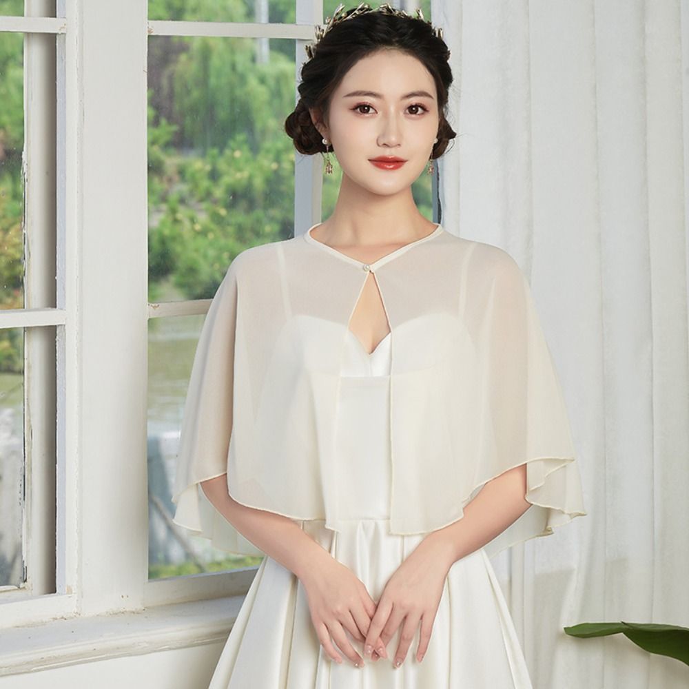 Capelet en mousseline transparente tendance, design léger, style élégant, châles doux pour robe de soirée, idéal pour les soirées.