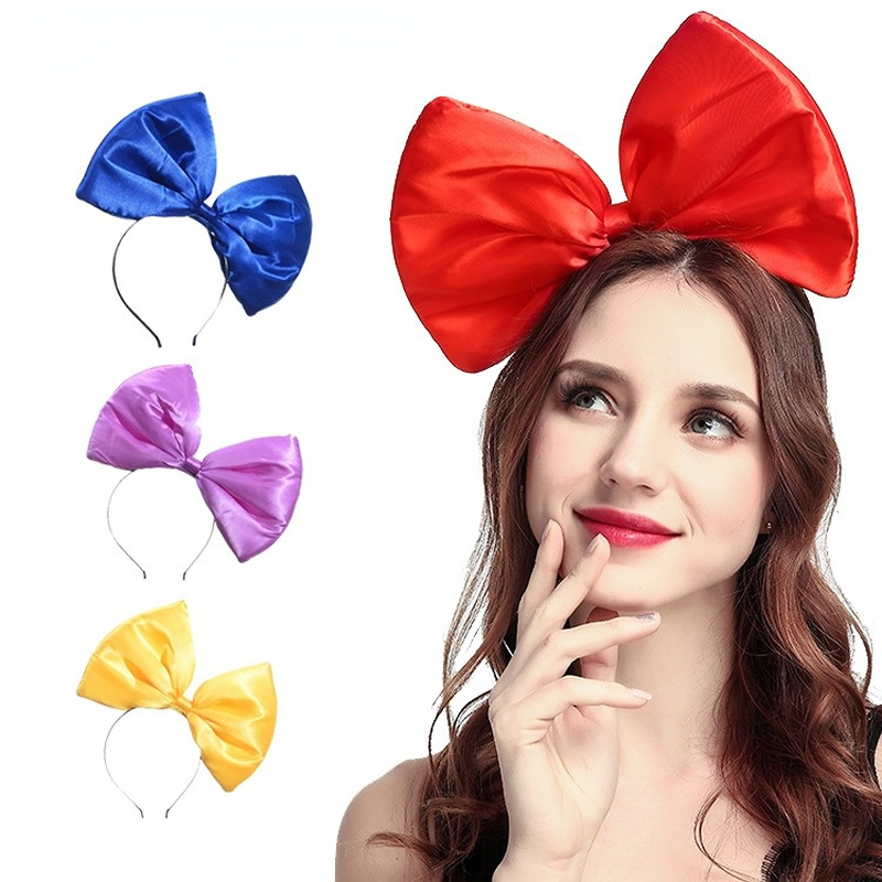 Bandeau serre-tête avec gros nœud papillon pour femme et fille, pour mariage, anniversaire, Costume Cosplay, fête de noël