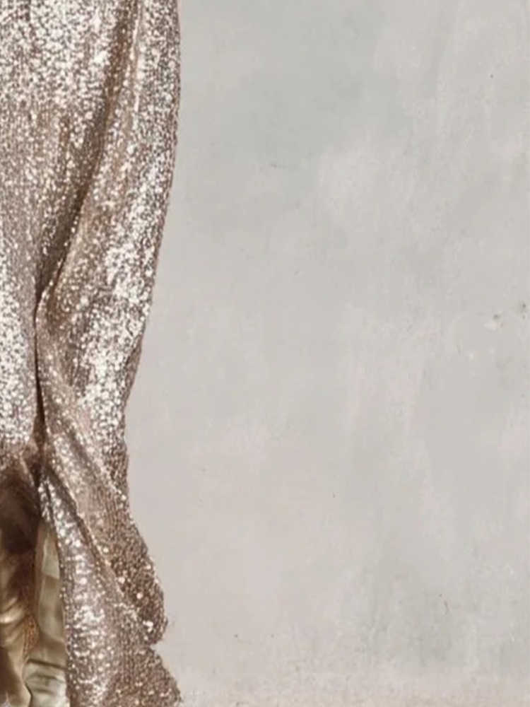 Robe de soirée élégante pour femme, col en V profond, manches lanternes à sequins, longue robe de soirée, automne-hiver, robe sexy pour invitées de mariage, robes de fête