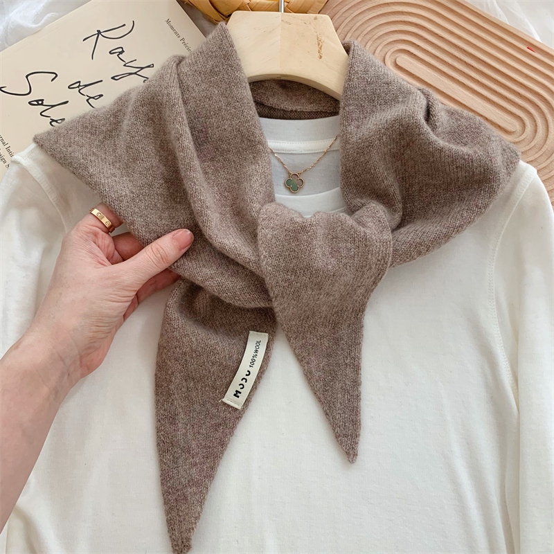 Écharpe triangulaire australienne 100% laine pour femmes, Niche coréenne britannique rayée, petit châle Triangle, foulard tricoté chaud, cadeau