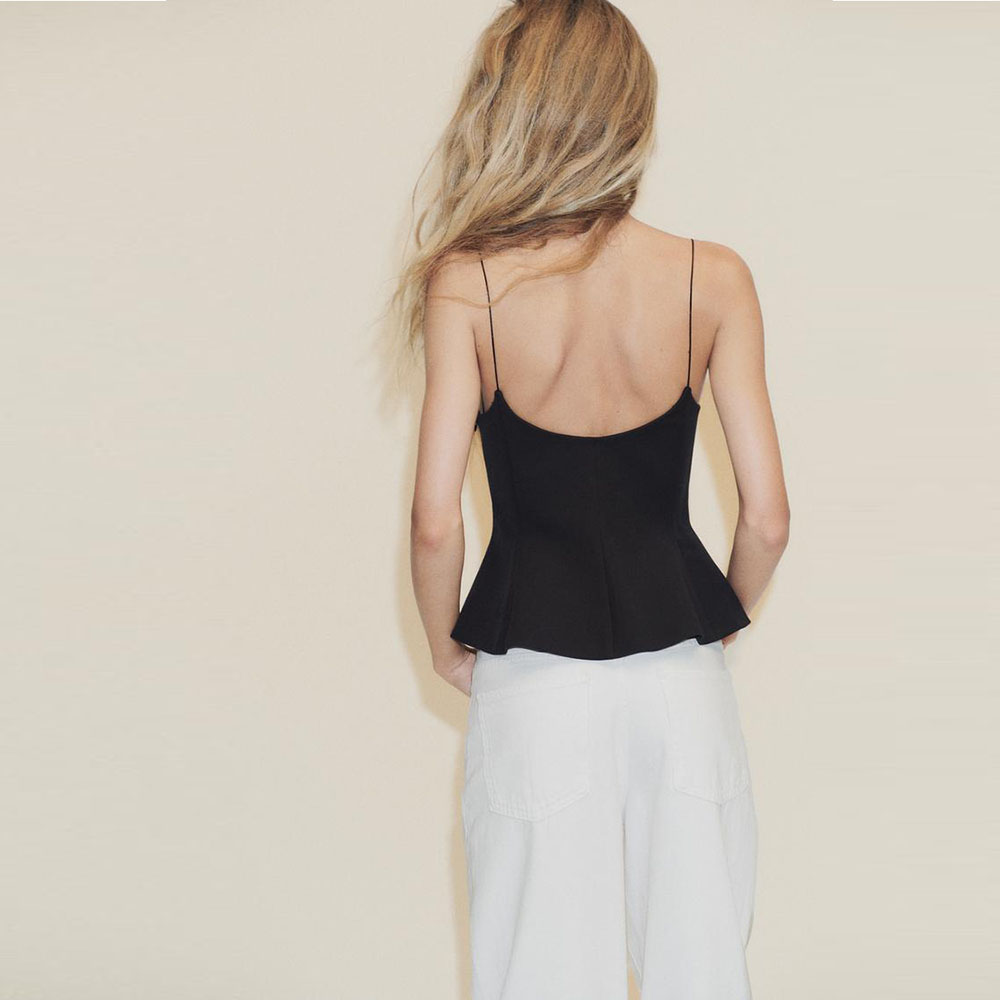 Chemise décontractée pour femmes - Style printemps/été. Bretelles élastiques. Col rond. Design sexy. Coupe ajustée. Style Saint-Valentin