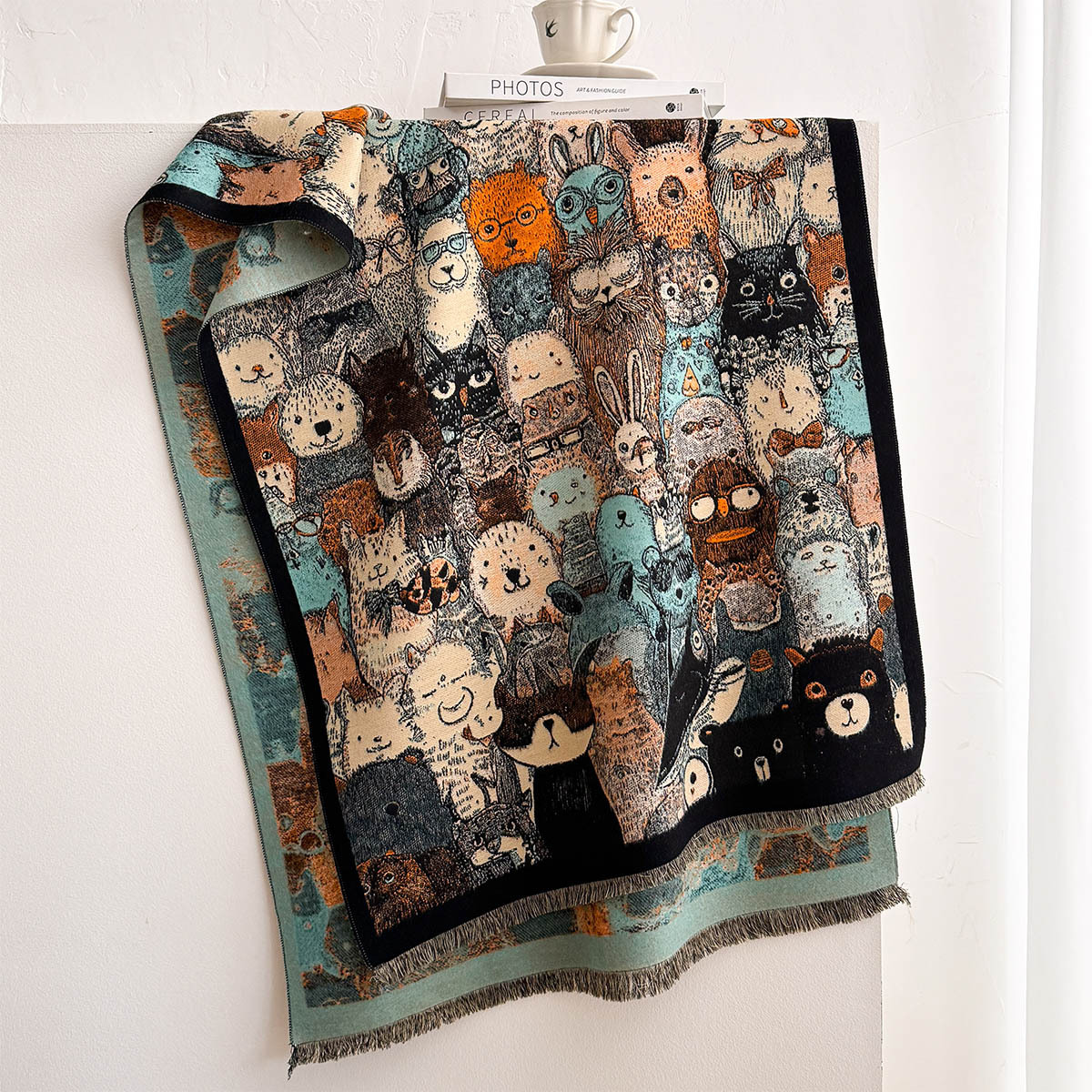 Écharpe en imitation cachemire pour femme, châle épais et chaud, pashmina à franges pour l'automne, écharpe réversible, grande couverture enveloppante pour l'hiver
