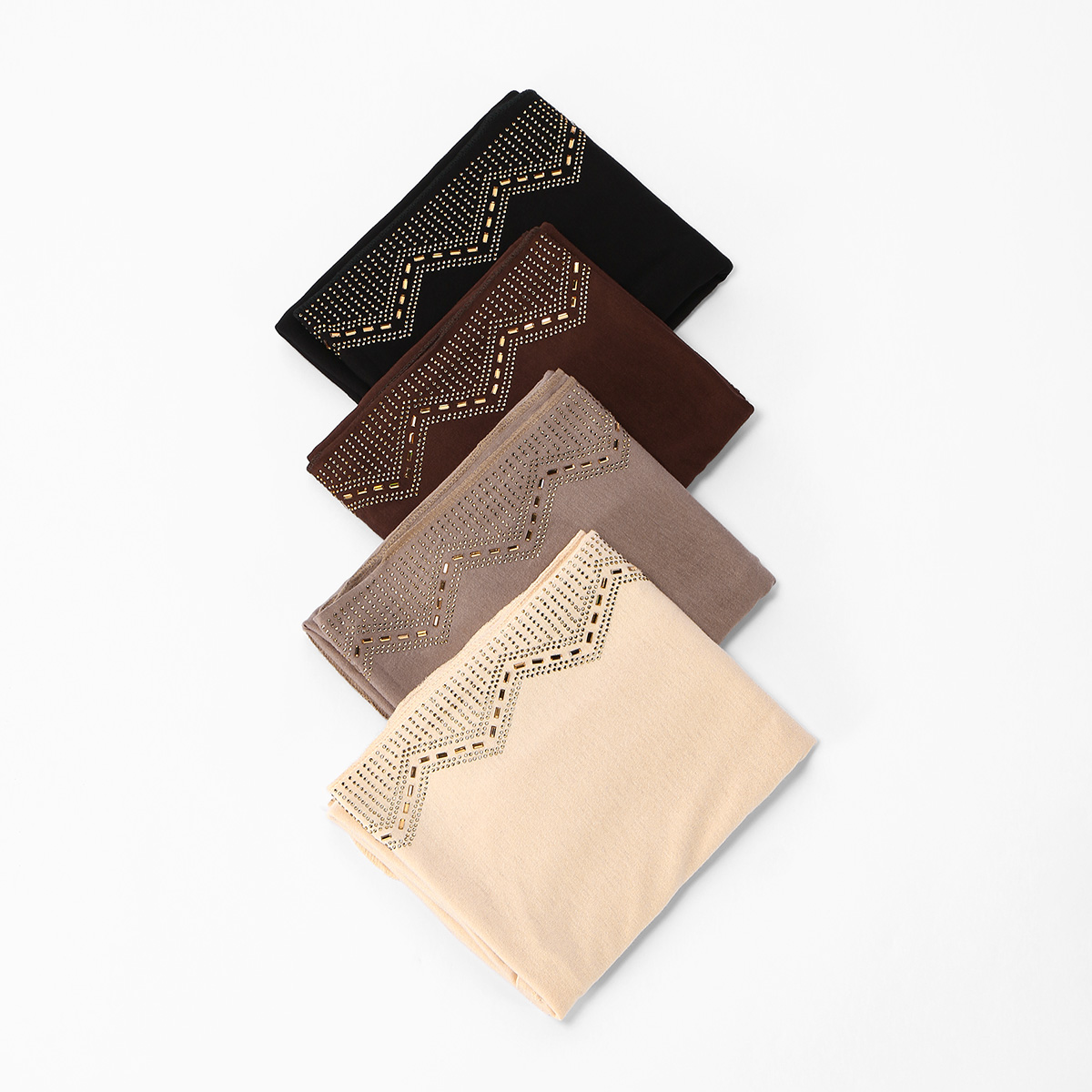 Hijab uni musulman en jersey, foulard long orné de strass, châle doux pour femme, turban, couvre-chef féminin pour Ramadan et Aïd