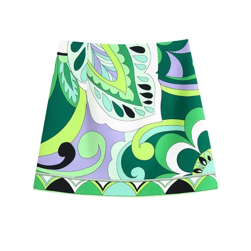 Ensembles de jupes d'été pour femmes, hauts tendance 2024, chemise à manches longues imprimé floral, jupe trapèze taille haute, ensembles de plage bohèmes, jupe Y2K