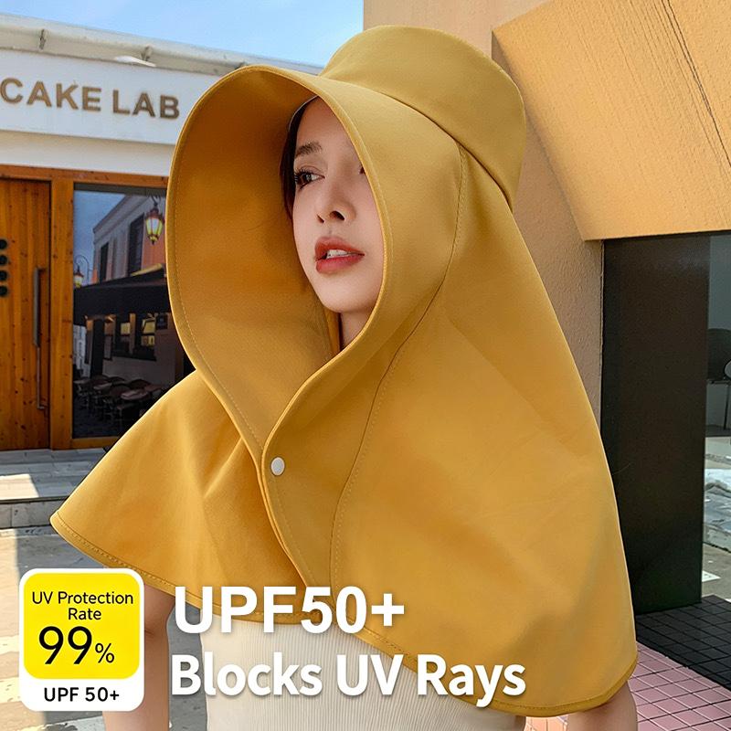 Chapeau de soleil à large bord UPF50+ pour femmes, visière UV intégrale pour les vacances d'été à la plage, les sports de plein air