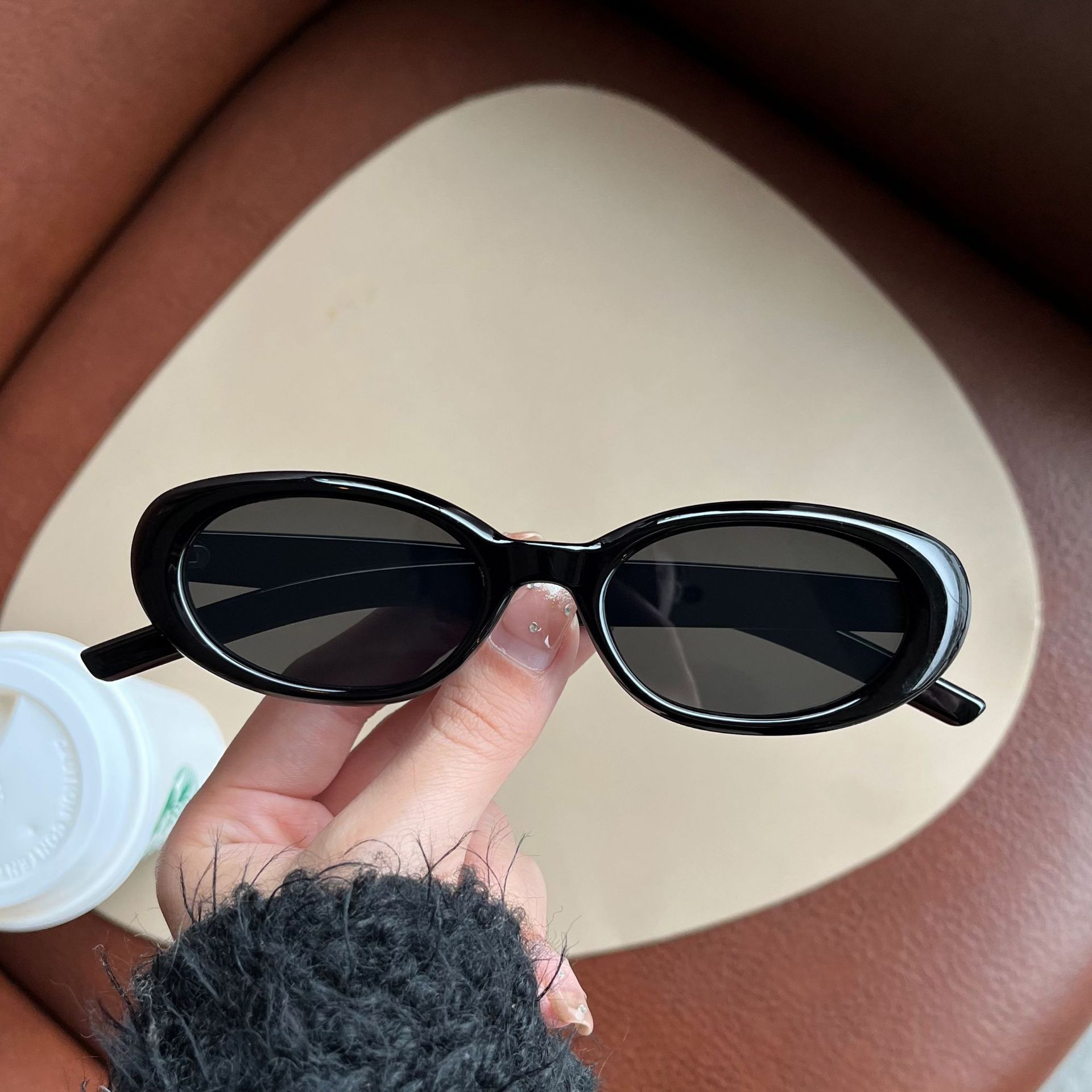 Lunettes de soleil ovales pour hommes et femmes, vintage, rétro, protection UV400, haute qualité