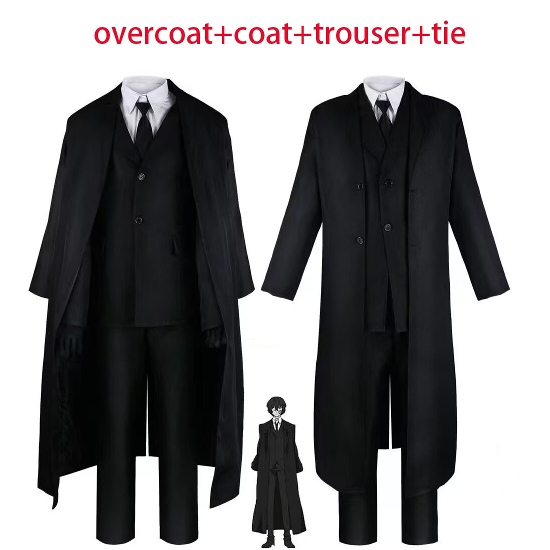 Costume de Cosplay Osamu Dazai, manteau + pantalon + cravate, tenue Anime, vêtements Comic Con