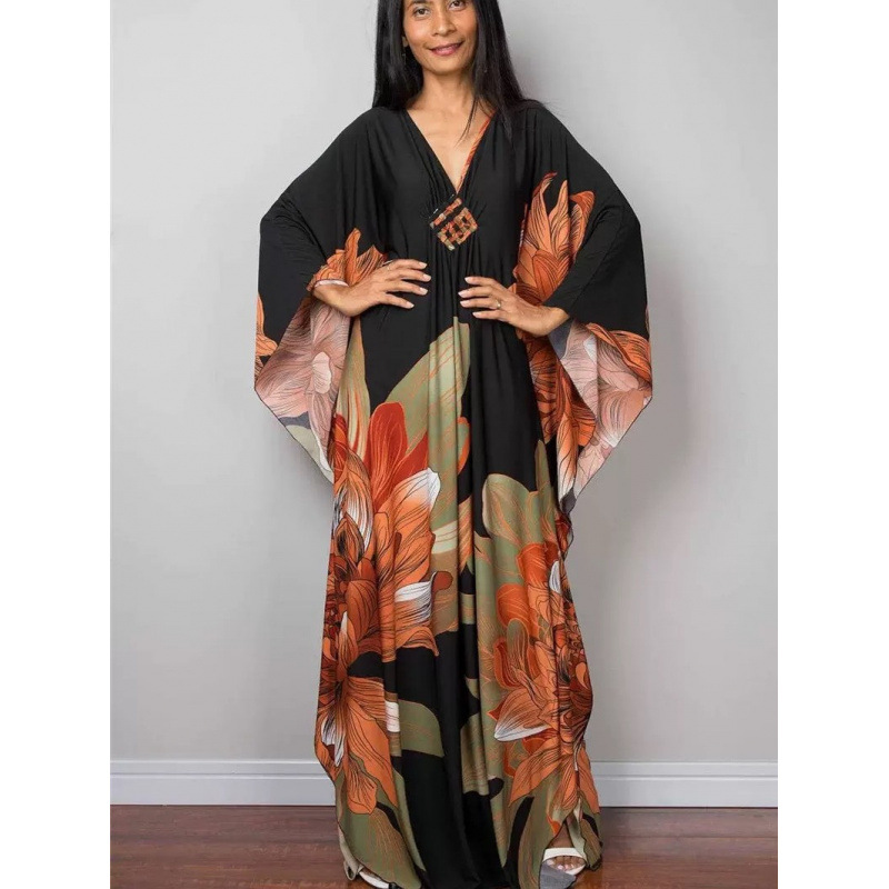 Robe de plage artisanale ample pour les vacances, protection solaire, maillot de bain en polyester pour femme, idéal pour les sports nautiques