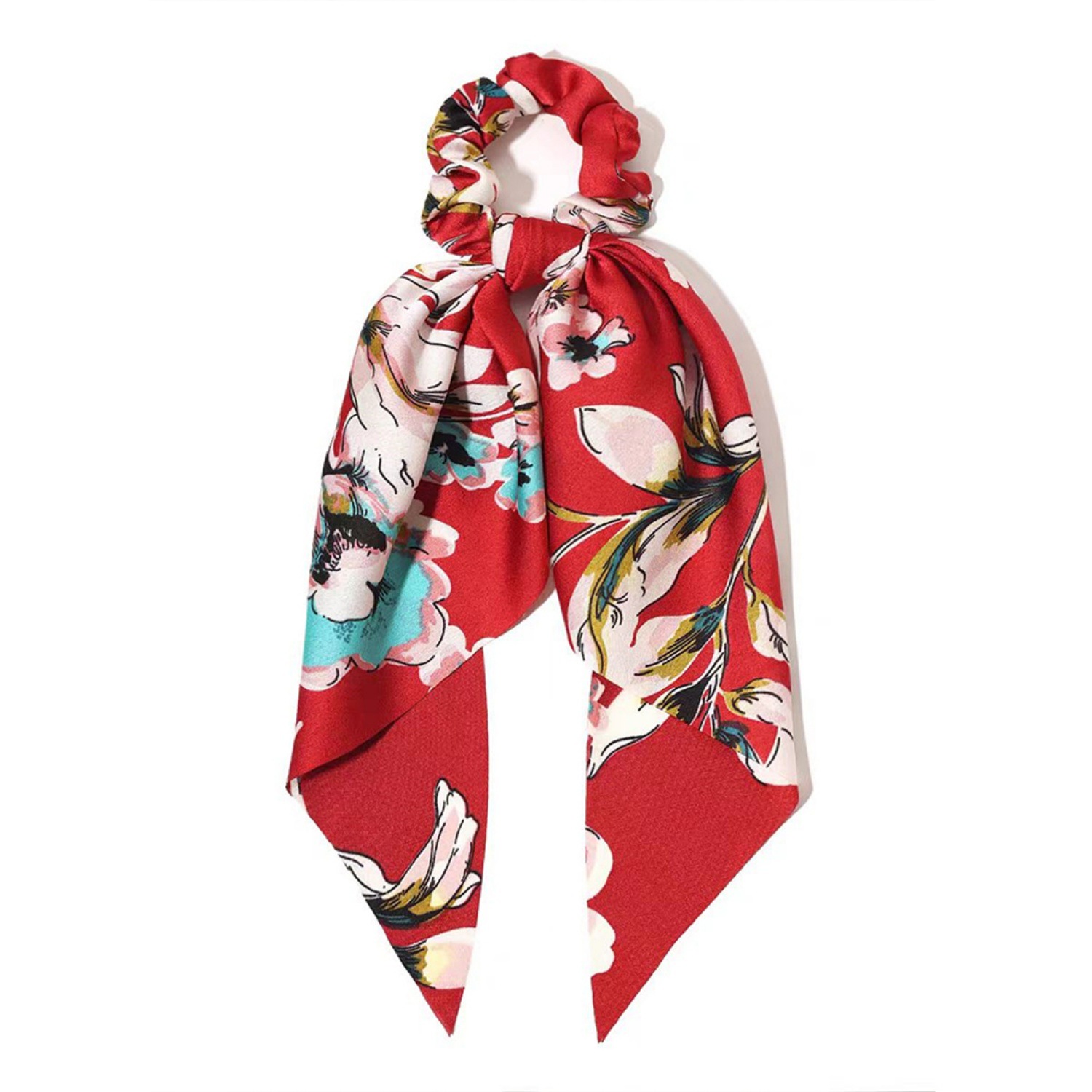 Chouchou en Satin à Long ruban avec nœud papillon, 3 pièces, écharpe lisse, bandeau pour cheveux pour femmes, accessoire pour cheveux queue de cheval