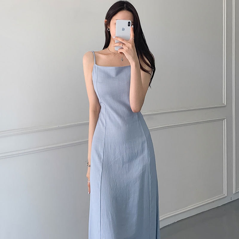 Robe longue en lin à lacets pour femmes, robes trapèze élégantes, sans manches, sexy, robe de soirée dos nu, mode, été, y2k, 2024