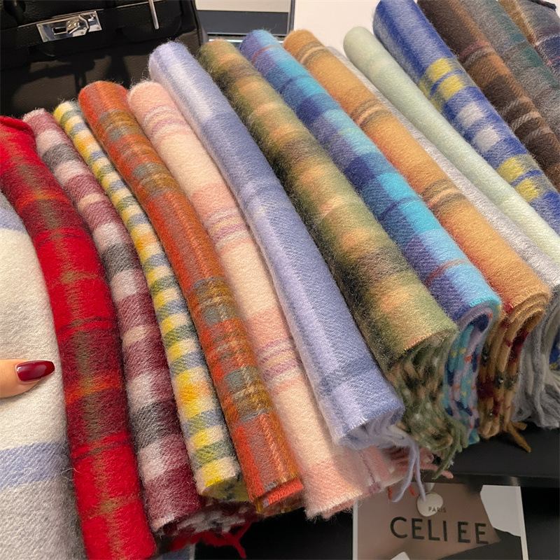 Écharpe Chaude en Latex Doux et Solide, 100% Laine, Polyvalente, pour Couple, Pashmina, Couverture, Châles et oh, Nouvelle Collection Hiver