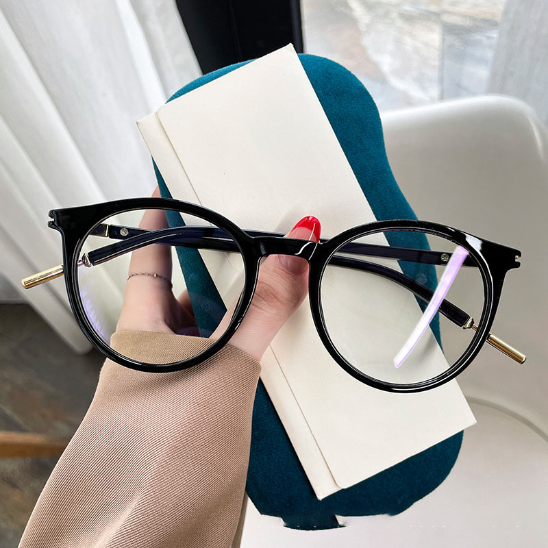Lunettes optiques rondes anti-lumière bleue pour myopie pour femmes, lunettes rétro vintage, lunettes d'ordinateur, grande monture, mode
