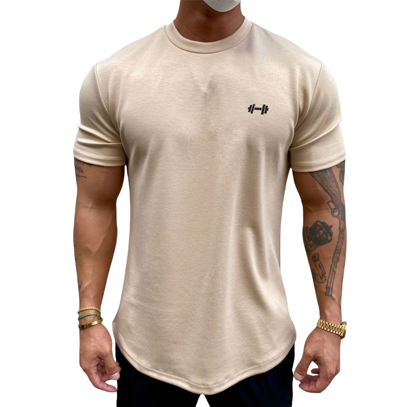 T-shirt d'été en coton pour hommes, T-shirt à manches courtes, T-shirts de fitness et de gym, T-shirts de sport pour l'entraînement, hauts décontractés à la mode, vêtements pour hommes