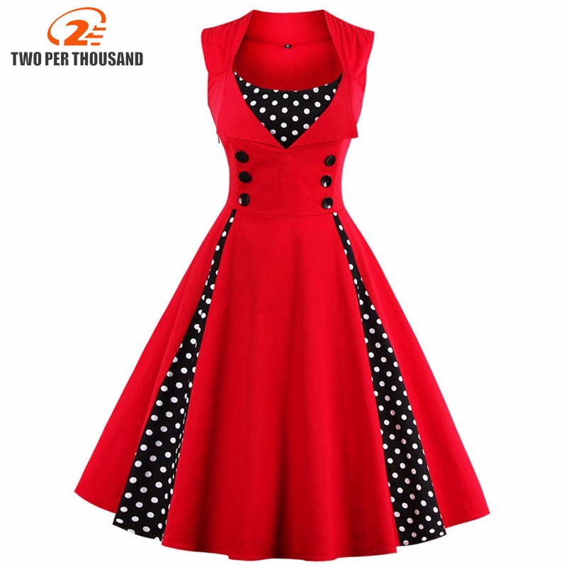 S-5XL grande taille femmes Robe Pin Up Robe rétro Vintage années 50 60 Rockabilly Dot Swing été robes féminines tunique élégante Vestido
