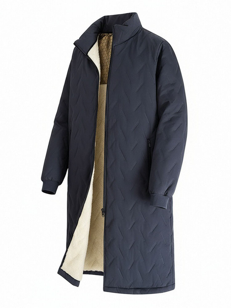 Veste d'hiver mi-longue pour homme, manteau Long chaud, décontracté, matelassé, rembourré, couleur unie, Parkas d'extérieur, doublure polaire, vêtements d'extérieur épais