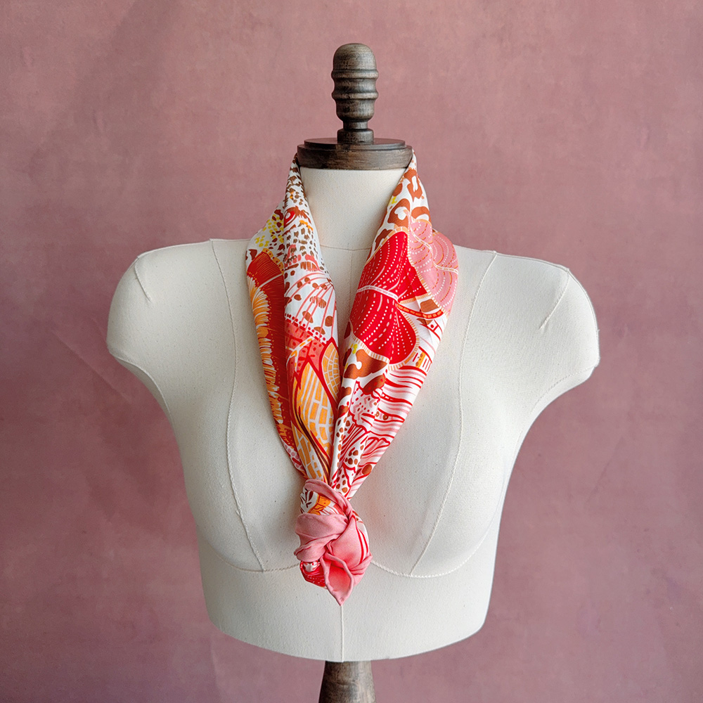 Foulard carré en soie imprimé Leopa, marques roses de luxe, 90x90cm, 100% soie naturelle, foulard de tête de styliste, Bandana