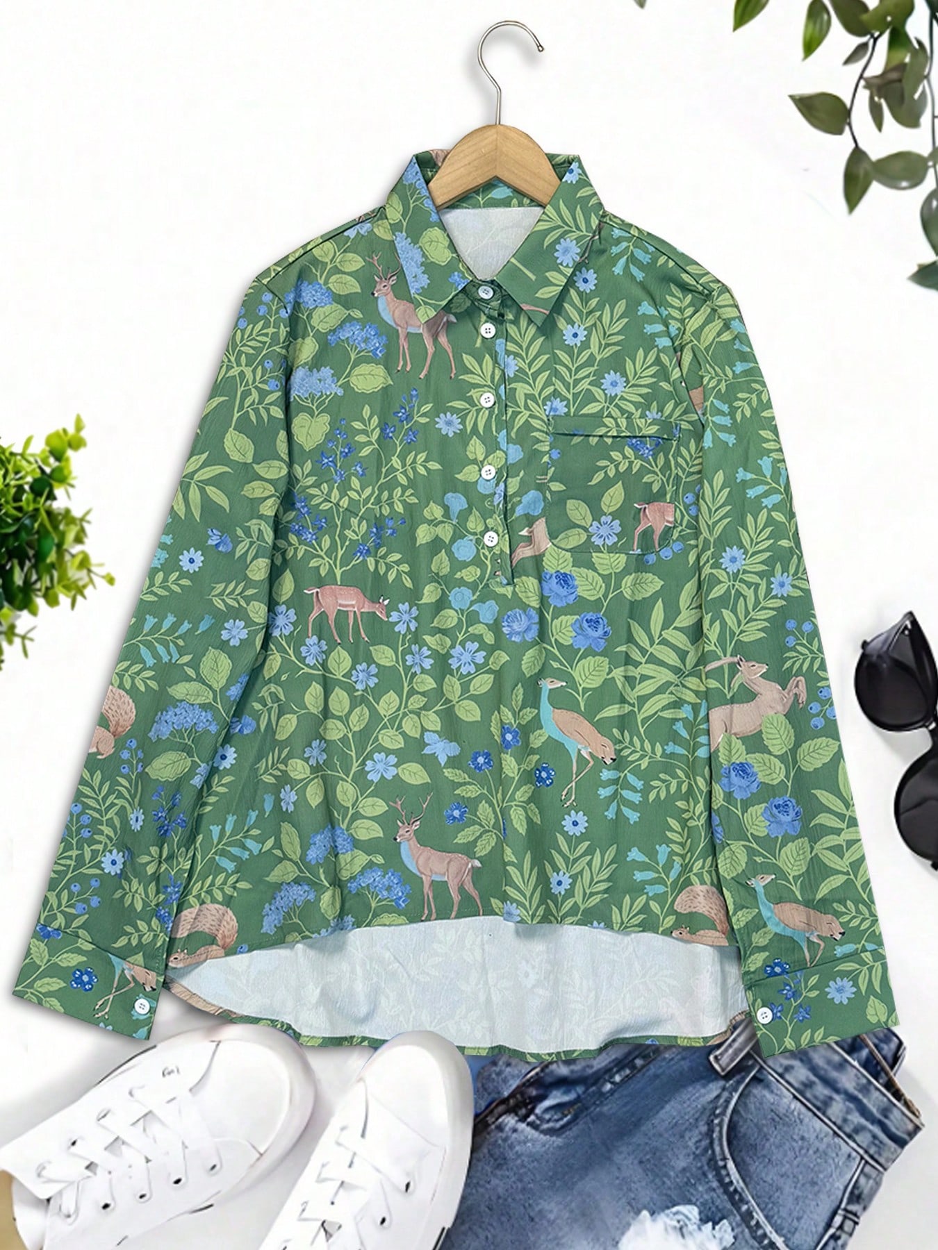 Chemise à manches longues pour femmes, style vacances ethnique occidental imprimé, mode sexy, décontractée, slim