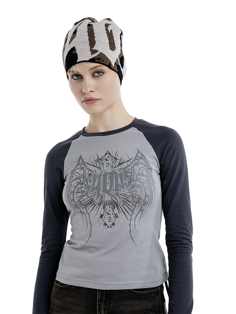 Femmes Beanie Pussycat Luv Jacquard coréen hiver chaud tricot Vintage Y2k chapeaux Streetwear laine mode esthétique unisexe accessoires