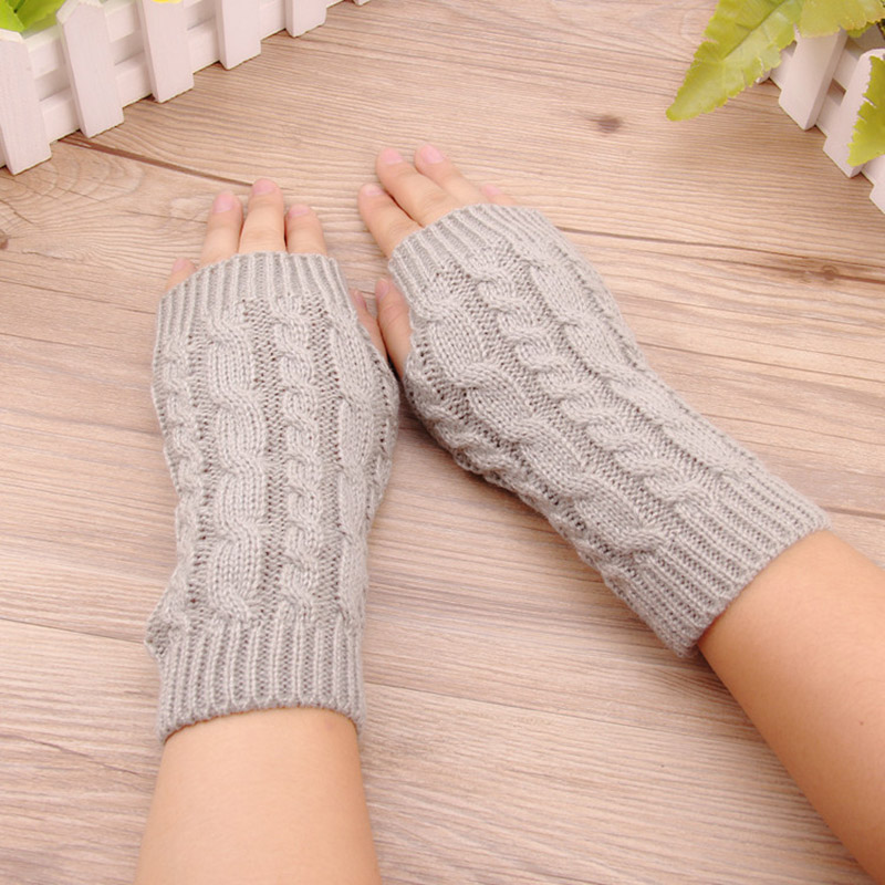 Gants d'hiver chauffe-mains pour femmes, mitaines en fausse laine tricotée, à la mode, sans doigts, nouvelle collection
