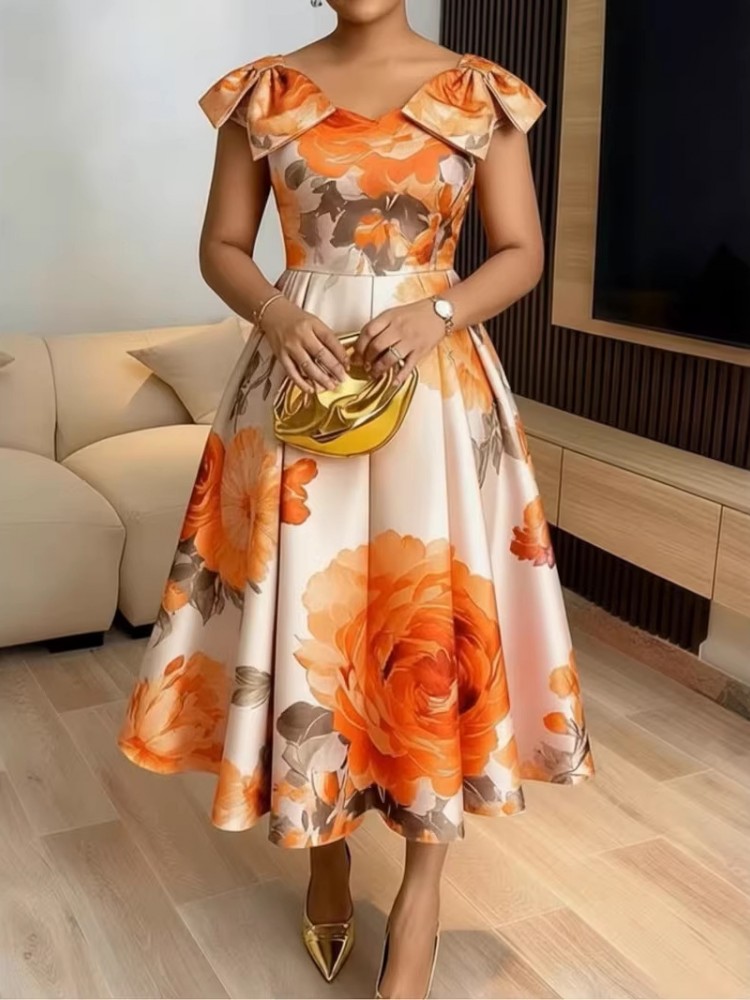 Robes Africaines Élégantes pour Femmes 2026 – Robe Midi Dashiki Printemps-Été – Vêtements Traditionnels Africains pour Dames – Robes Ankara