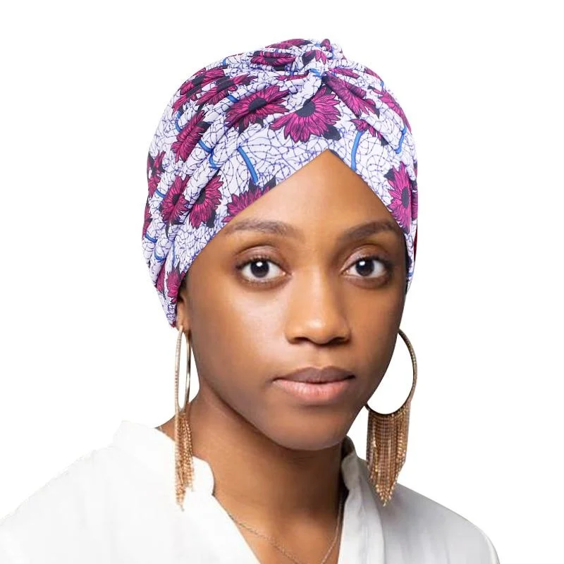 Bonnet et écharpe à volants pour femme, chapeau de chimio, turban rond pour la tête, accessoires contre la perte de cheveux, nœud de fleur imprimé, cancer