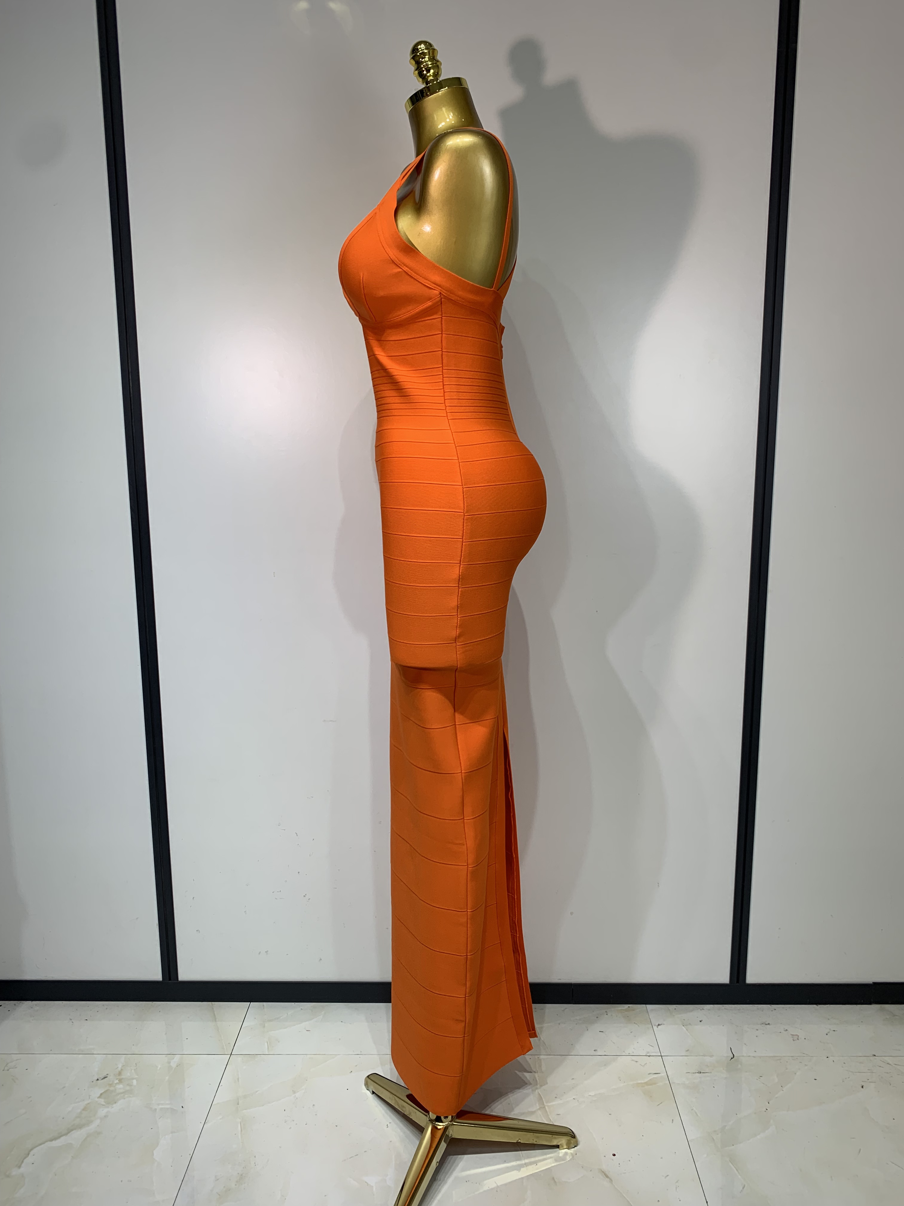 Femmes Sexy col en V Sexy dos nu Maxi longue moulante robes de pansement célébrité fête d'anniversaire élégant tricoté robe d'invité de mariage