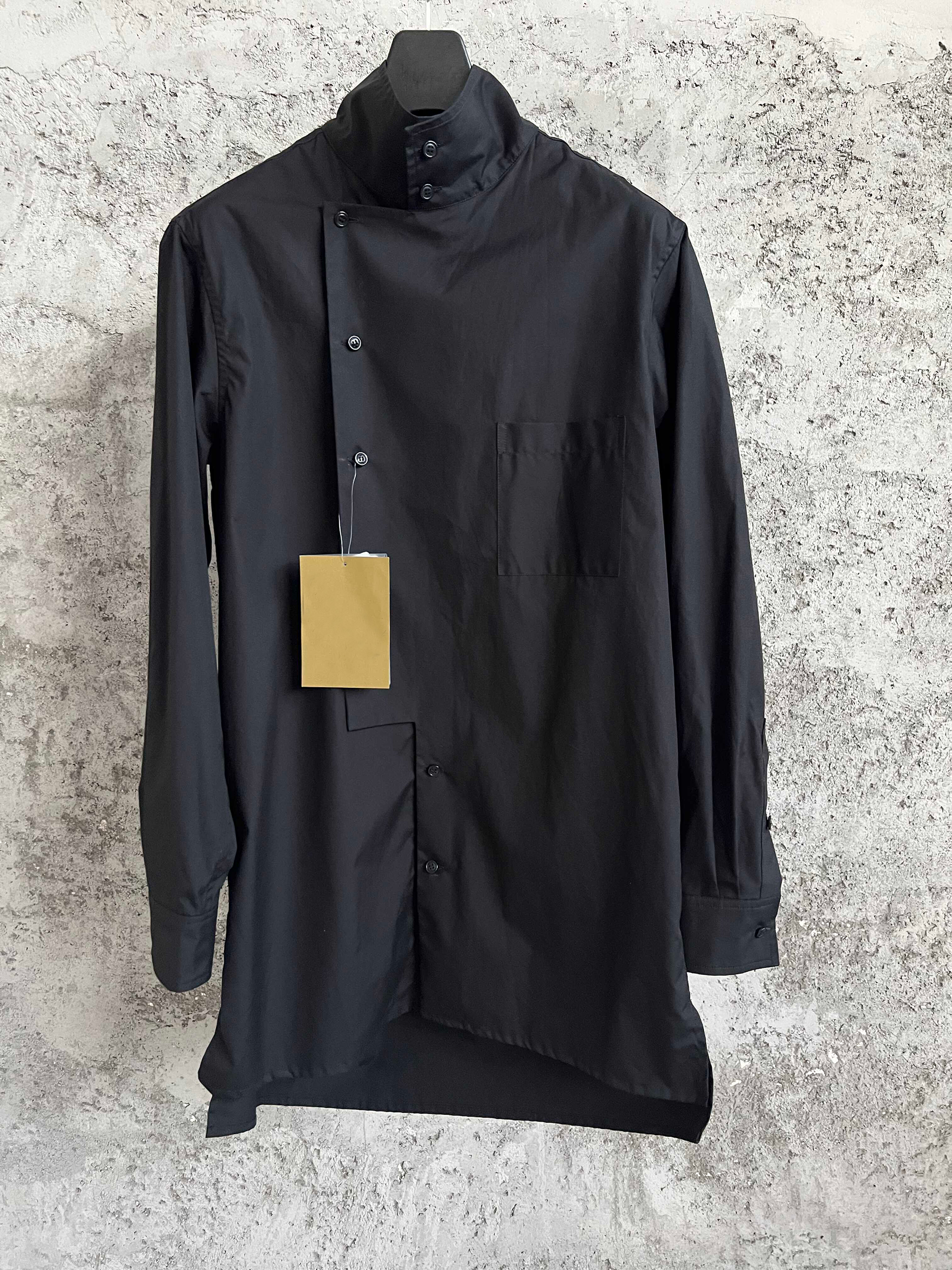 Top-yamamoto design original, ample et polyvalent TOP avec laçage sur le devant, chemise noire en pur coton