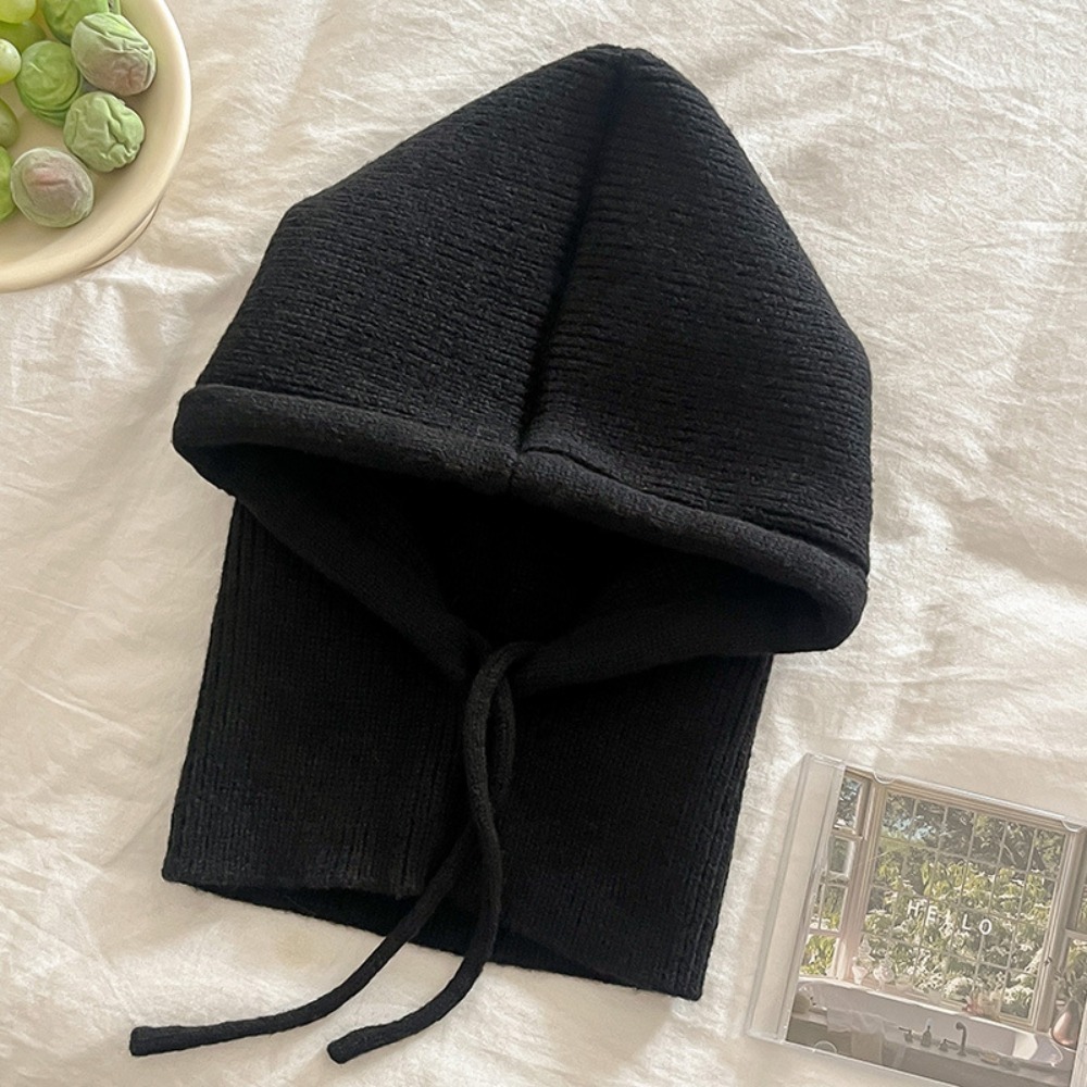 Cagoule tricotée courte pour femme, style mode, avec faux col châle et capuche intégrée, bonnet d'hiver épais et chaud, site officiel