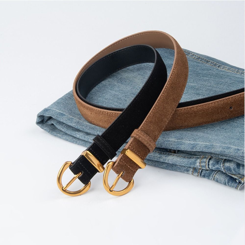 Ceinture en cuir suédé de luxe pour femme, design tendance, décontractée et professionnelle, polyvalente pour pantalon et robe