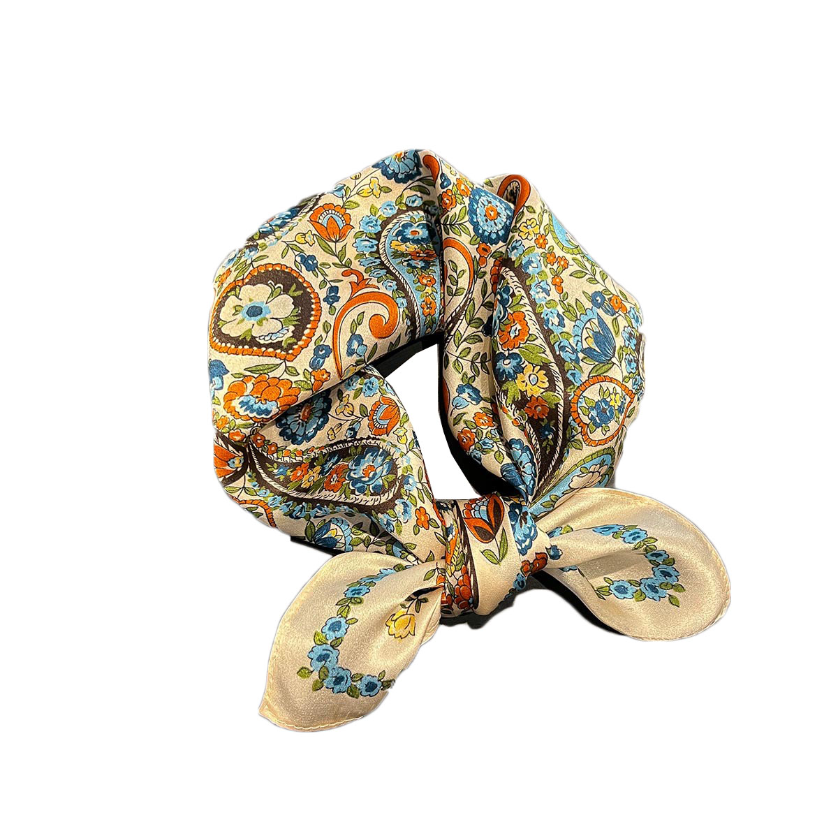 Écharpe d'été 100% Soie Véritable pour Femme, Foulard, Bandana, Bandeau pour Cheveux, Hijab, Écharpes Paisley, Châle, Bandeau de Stewardesse