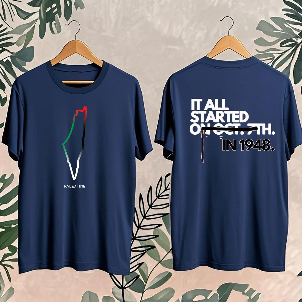 Chemise palestinienne couleur pastèque 2025 manches courtes T-Shirt en coton décontracté pour hommes femmes arabe Shemagh graphique t-shirts